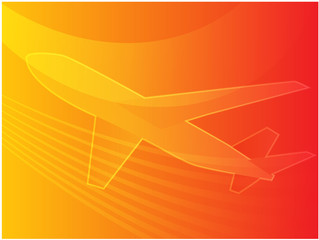 Illustration of an airplane abstract design showing air travel