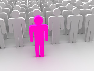 Silhouettes of people. 3d