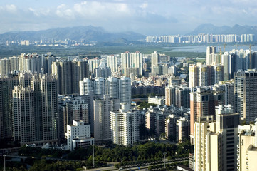 Chinese metropolis - modern Shenzhen city, skyscrapers