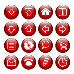 16 red Internet Buttons
