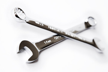 Spanners isolated on white - shallow dof