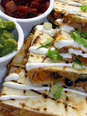 Chicken Quesadilla Vertical Closeup