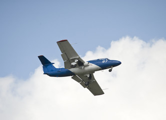 The educational jet plane comes in the land