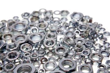 Assorted steel nuts