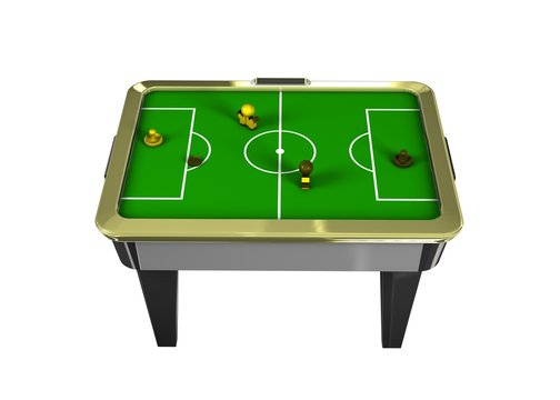 Tabletop Air Hockey Yellow And Black On White Background