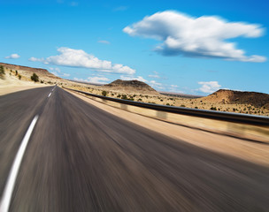 Empty road with motion blur