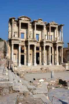 Ancient Celsius library in Ephesus, front facade,Turkey
