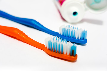 An image of tooth brushes on a white background