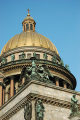 Fototapeta na wymiar Dome of Saint Isaac's Cathedral in St.Petersburg