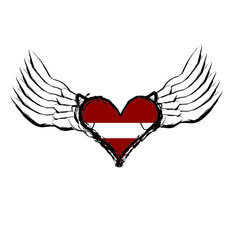 A grungy sketched heart design vector