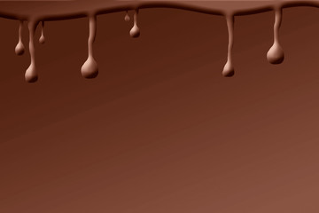 chocolate dripping down on a brown background