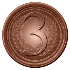 chocolate medal on a solid white background