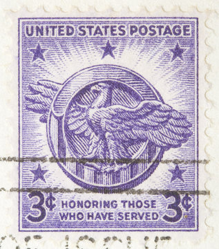 This is a Vintage 1946 three cent USA postage stamp Honoring