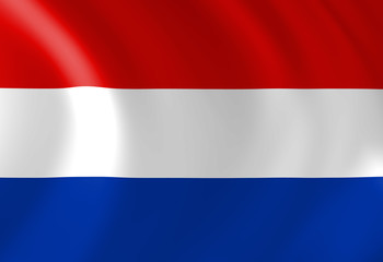 Dutch flag waving in the wind