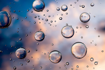 clear drops of water on abstract background