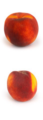 Peachs: two shots in one pic isolated with clipping path