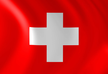 Obraz premium Swiss flag waving in the wind