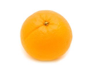 single orange on white background