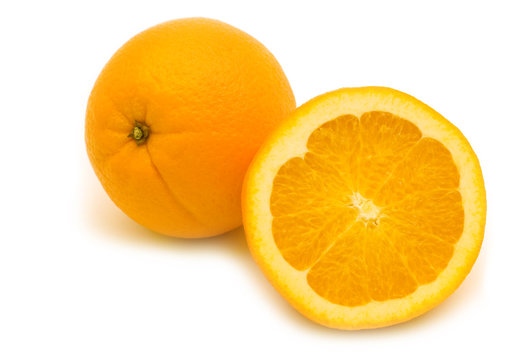 fresh slice orange on white background