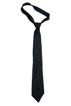 Fashionable black necktie on a white background