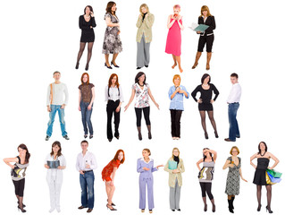 rows of separate people