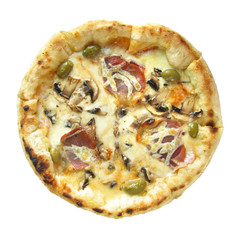 Pizza Italian capricciosa classic with mushrooms