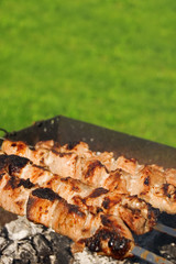 palatable barbecue fried in grill