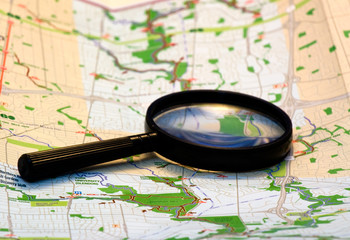 Magnifying Glass On Map