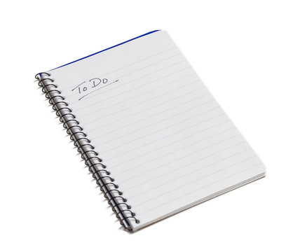 Basic note pad isolated on white background as to do list