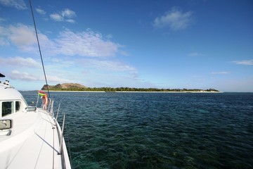 Fototapeta premium Ile Plat desde el barco, Mauricio