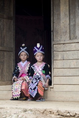 Fototapeta na wymiar Laos Hmong Mädchen