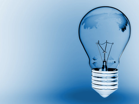 3d image of  light bulb with space for write