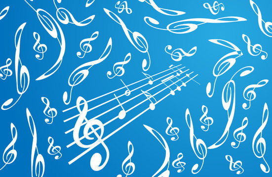 Musical treble clefs background