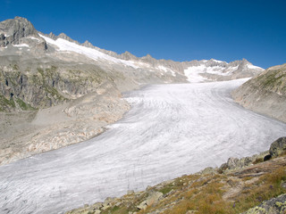 View of Rhone glacier, Alps Switzerland
