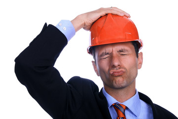 beautiful architect over white background