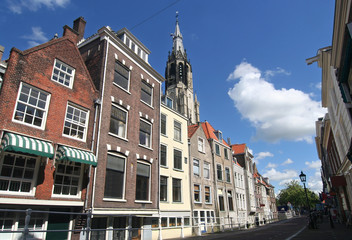 Obraz premium Street in historic Delft, Holland
