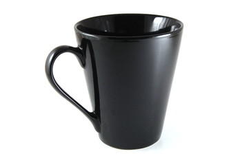 A black Cup isolated on a white background.