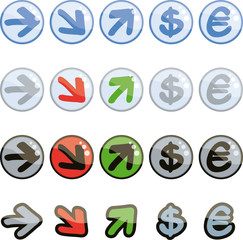 Set of funny up and down symbols