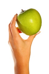 holding an apple