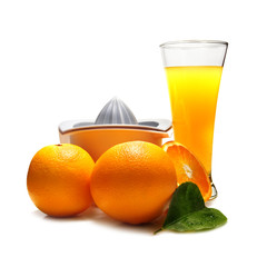 orange juice isolated on white