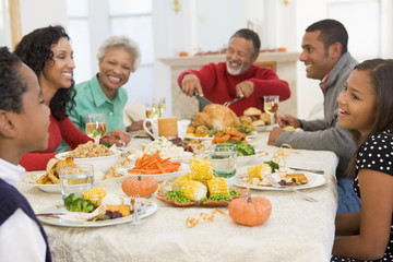 Obraz na płótnie Canvas Family All Together At Christmas Dinner