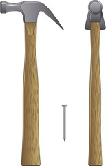 Hammer and nail vector