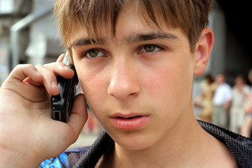 teenager speak phone