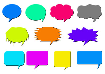 Word and Thought Bubbles isolated on a white background