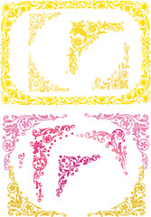 yellow and red ornament elements