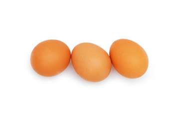 Group of eggs isolated on the white