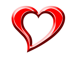 Icon - red heart isolated on a white background