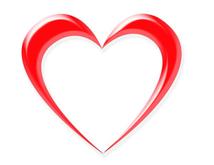 Icon - red heart isolated on a white background