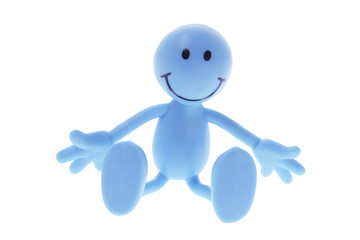 Smiley Rubber Figure on Isolated White Background
