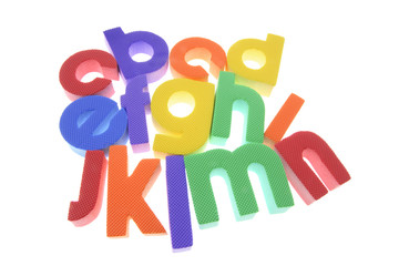 Colourful Alphabets on Isolated White Background